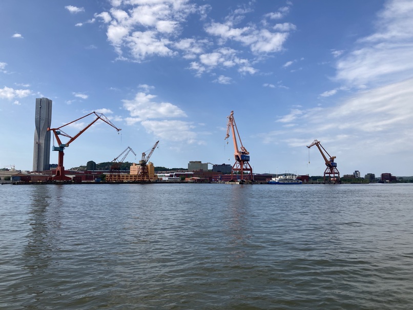 Göteborg vue depuis le fleuve Göta älv